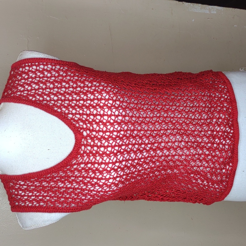 Carole Little Open Crochet Top - M